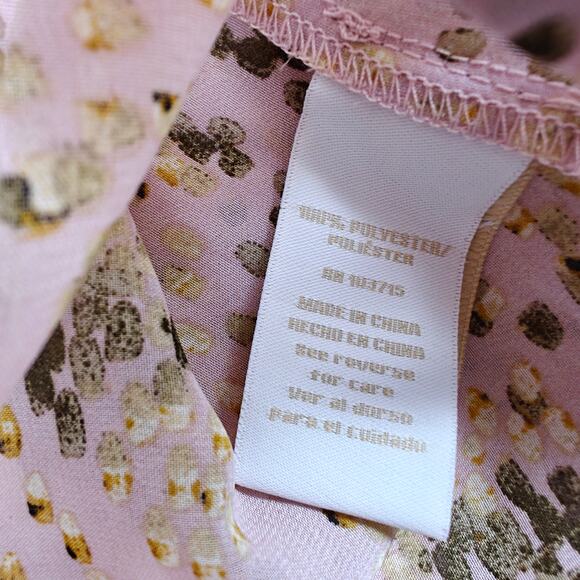 Hope & Harlow Pink Sheer Floral Blouse Oversized Sleeves Size S NEW - Picture 6 of 8